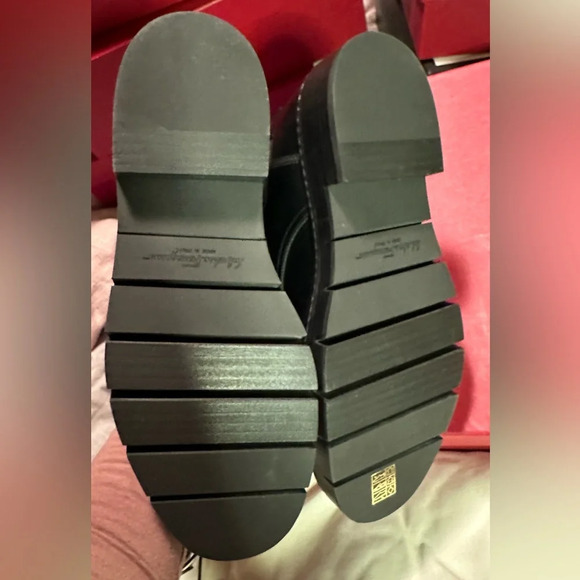 NIB Salvatore Ferragamo Rosco Leather Combat Boots in Black 7.5 - Picture 12 of 14